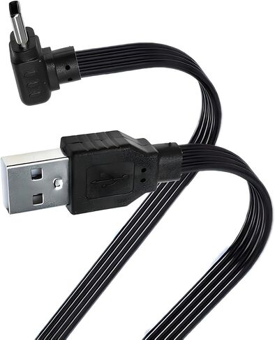 كابل USB 2.0 بزاوية مسطحة لأعلى من النوع A ذكر إلى USB-C من النوع C ذكر كابل USB نحيف مسطح لبيانات القرص والهاتف (20 سم) in Saudi Arabia