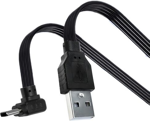 كابل USB 2.0 بزاوية مسطحة لأعلى من النوع A ذكر إلى USB-C من النوع C ذكر كابل USB نحيف مسطح لبيانات القرص والهاتف (20 سم) in Saudi Arabia