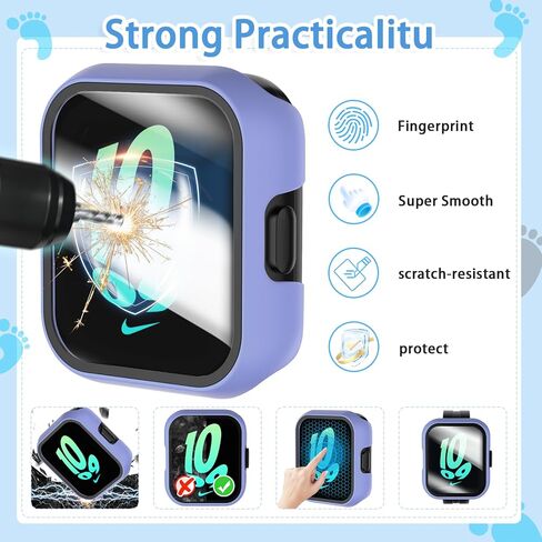 Suoman 4-Pack for SyncUp Kids Screen Protector Case، 2.5D 9H صلابة الزجاج المقسى مجموعة واقي الشاشة لساعة الأطفال Syncup - أسود + أزرق + شفاف + أخضر فلورسنت in Kuwait