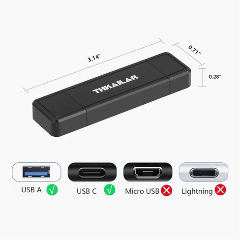 محرك أقراص فلاش THKAILAR سعة 1 تيرابايت، محرك أقراص USB مع منافذ من النوع C ونوع A 3.2، سرعة قراءة محرك USB C تصل إلى 1000 ميجابايت/ثانية، شريحة ذاكرة متوافقة مع هاتف Android، الكمبيوتر الشخصي، MacBook Pro، PS4 in Kuwait