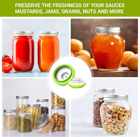 Mason Jar Vacuum Sealer for FoodSaver, Canning Jars Vacuum Sealer, Jar Sealer and Accessory Hose Kit for Wide&Regular Mouth Mason Jar, Fit for Most Vacuum Sealer in Saudi Arabia