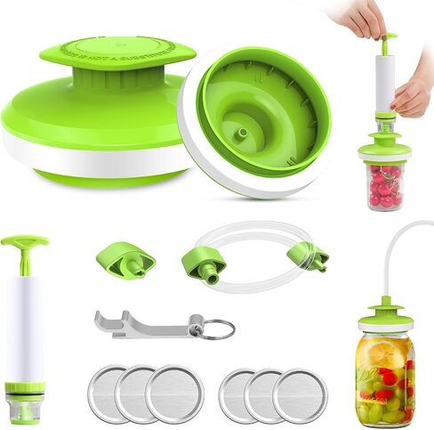 Mason Jar Vacuum Sealer for FoodSaver, Canning Jars Vacuum Sealer, Jar Sealer and Accessory Hose Kit for Wide&Regular Mouth Mason Jar, Fit for Most Vacuum Sealer in Saudi Arabia