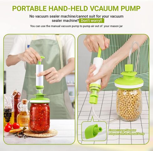 Mason Jar Vacuum Sealer for FoodSaver, Canning Jars Vacuum Sealer, Jar Sealer and Accessory Hose Kit for Wide&Regular Mouth Mason Jar, Fit for Most Vacuum Sealer in Saudi Arabia