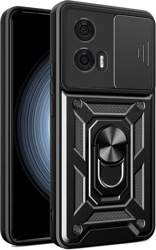 Ysnzaq Armor Case for Motorola Edge 50 Fusion (Not Edge 50), Military Grade Durable Shockproof Protective Phone Case with Kickstand for Motorola Edge 50 Fusion SJ Black in Saudi Arabia