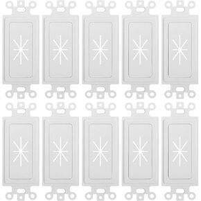 Cmple - 10 Pack Flexible Adapter Insert for Decorator Wall Plate 1-Gang Wall Plate with Flexible Opening Pass Through Single Gang Wall Plate for Cables - White