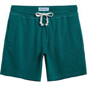 maamgic Mens Sweat Shorts 7" Above Knee Workout Gym Shorts Lounge Shorts with Zipper Pockets