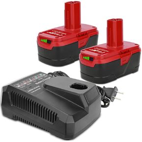 2Packs 19.2 Volt 3.6Ah Replacement for Craftsman 19.2V Battery Ni-Cad C3 DieHard 130279005 130279003 130279017 and Battery Charger for Craftsman 9.6V-19.2 Volt Lithium-ion & Ni-Cad & Ni-MH Battery