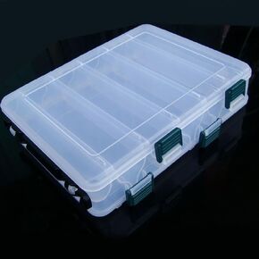 Yosoo Double Sided 12 Compartments Fly Fishing Box, Large Fishing Lure Hook Boxes, Fishing Tackle Container, for Fishing Accessories Tool