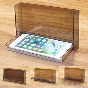 Small Floating Shelf for Wall, Foldable Bathroom Shelf Wall Mount, Bedside Shelf for Phone, Remote, Earphone, Adhesive Shelf for Bathroom, Bedroom, Living Room, Transparent Gray in Kuwait