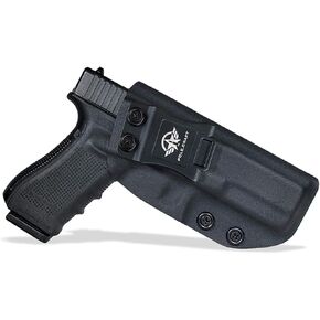 POLE.CRAFT IWB Kydex Holster Custom Fit: Glock 17 (Gen 1-5) / Glock 22 Glock 31 (Gen 3-4) Pistol - Inside Waistband Carry - Adj. Cant Retention - Cover Mag-Button - No Wear - No Jitter