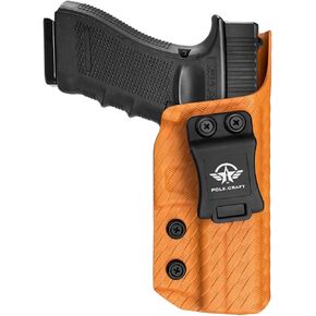 POLE.CRAFT IWB Kydex Holster Custom Fit: Glock 17 (Gen 1-5) / Glock 22 Glock 31 (Gen 3-4) Pistol - Inside Waistband Carry - Adj. Cant Retention - Cover Mag-Button - No Wear - No Jitter