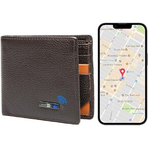 Electronic Finder Anti-Lost Bluetooth Wallet Tracker, Mens Wallet with GPS Position Locator & Finder (Carbon Black) (Black)
