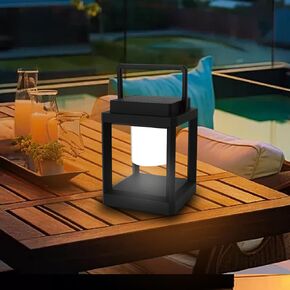 Outdoor Table Lamp, Brightness LED Nightstand Lantern, Portable Rechargeable Solar Lights Waterproof with Type-C Port, Cordless Lights Decorative for Patio, Outdoor Camping, Bedroom and Reading