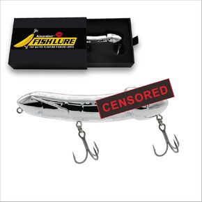 Bass Fishing Lure, Original Topwater Lure with Trebles Hooks, Trout Fishing Lures, Naughty Fishing Tackle for Freshwater and Saltwater, Fishing Gifts for Men, Friend & Family Fun Gift