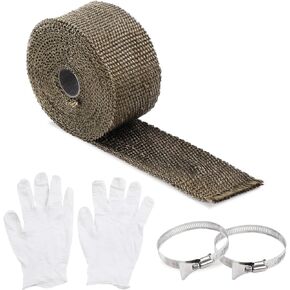Fireproof Stove Pipe Wrap Set, 4 Pcs Stove Pipe Covers, Pipe Insulation Webbing, Heat Shield Tape (Glass Fiber)