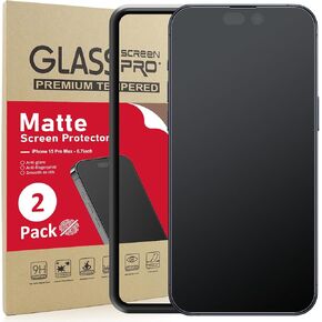 Ambison [2 Pack Matte Glass Screen Protector Compatible with iPhone 15 Pro Max, Dynamic Island Compatible/Anti-Glare [No Bubbles] Install Frame/Smooth as Silk, iPhone 15 Pro Max 6.7inch 2023