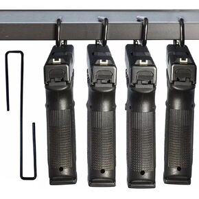 BOOMSTICK Under Shelf Vinyl Coated Metal Handgun Pistol Hangers Pack of 4
