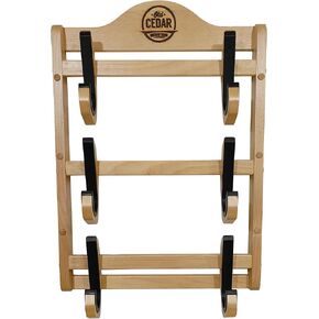 رف الأسلحة المثبت على الحائط من الخشب الصلب من شركة Old Cedar Outfitters؛ قابل للتعديل للبنادق الطويلة والمسدسات الطويلة