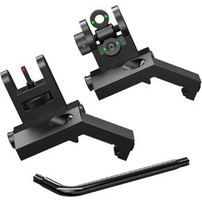 Feyachi 45 Degree Offset Iron Sights Flip Up BUIS Rapid Transition Backup Front and Rear Iron Sight Set Picatinny Weaver Rails