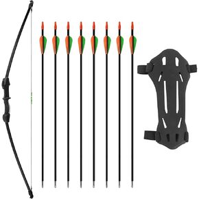 GUGULUZA Recurve Bow and Arrow Set for Teens Beginner, 45" Left and Right Handed Bow, 18 Lb Archery Recurve Bow Kits with 8 Arrows for Outdoor Sports