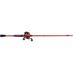 Lew's MACH Smash Baitcast Reel and Fishing Rod Combo, IM6 Graphite Blank Fishing Rod, Split Grip Winn Dri-Tac Handle, Fluorescent Red