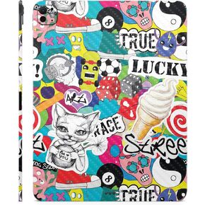 Carbon Fiber Skin Compatible with Apple iPad Pro 13 (M4) 2024 - Sticker Bomb - Premium 3M Vinyl Protective Wrap Decal Cover - Easy to Apply | Crafted in The USA by MightySkins