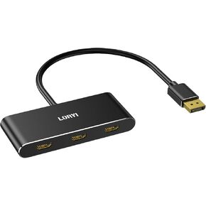 3-Port DisplayPort 1.4 to 3 HDMI Splitter Triple 4K 60Hz Monitors Single 8K, Dual 4K 120Hz DP to 3X HDMI Multi Monitor MST Hub 1.5ft（45cm） Windows Only