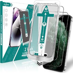 عبوتان من واقي شاشة الخصوصية لهاتف iPhone 14 Plus/13 Pro Max، [مجموعة المحاذاة التلقائية] زجاج كامل الشاشة مقاس 6.7 بوصة، تركيب تلقائي لإزالة الغبار، مضاد للتجسس، خالي من الفقاعات، صديق للحافظة