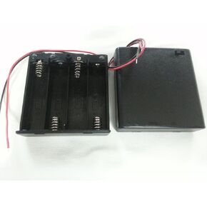 1pc 4-AA 6V ENCLOSED Battery Holder case Box with switch and 6" leads BH3411 BH3411B
