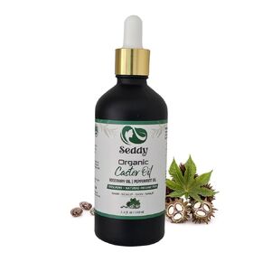 Seddy Hair Growth Oil with Caffeine, Rosemary, Castor, Biotin, Peppermint, Argan & Jojoba - 100% Pure & Natural Hair Strengthening Oil - 3.4 Fl. Oz (Pack of 1)