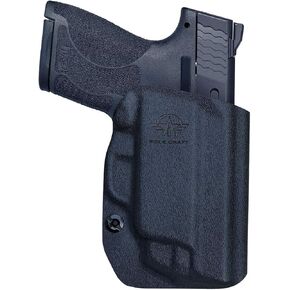 POLE.CRAFT OWB Kydex Holster for Smith & Wesson M&P Shield M2.0 9mm/.40 S&W 3.1" Barrel With Integrated Crimson Trace Laser Pistol Case - Outside Waistband Carry / 1.5-2 Inch Belt Clip - Adj. Width Height Retention Cant, Entrance Widened (Note: Only for I