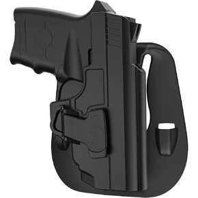 OWB Holster for S&W M&P Bodyguard 380 with Integrated Red Laser/None Laser, Open Carry Right-Handed Paddle Belt Gun Holster for M&P Bodyguard .380 Pistol, 60° Adjustable Holsters with Rapid Release