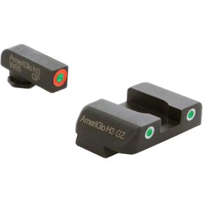 AMERIGLO Green Tritium Orange Outline Front, Green Tritium White Outline Rear, Custom ClassicSight Set Compatible with Glock Gen 1-4 9mm/.40/.380, Gen 5 10mm/.45