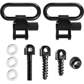 GUGULUZA Rifles Sling Swivels 1-Inch with 3 Pieces Wood Screw Studs Set for Shotguns Quick Detachable Gun Sling Mounting Kit