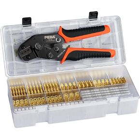 PEBA Crimping Tool AWG 24-14 for Open Terminal 2.8mm 3.5mm 3.9mm 4.8mm 6.3mm Connector, Wire Crimper suit Speaker Connectors Terminal, Molex Connectors, AMP-TE Connectors - Spade Connectors Kit