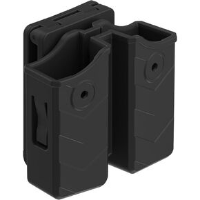Universal Double Magazine Pouch, OWB 9mm .40 Double Stack Mag. Holder Dual Stack Adjustable Retention Pistol Mags Fits Glock/Sig/S&W/Beretta/CZ/H&K/Colt/Browning/Taurus/Springfield/Ruger/CANIK