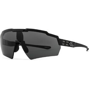 Gatorz Blastshield Sunglass, Black Cerakote Frame, Silver Logo, Smoke Lens - Made in the USA