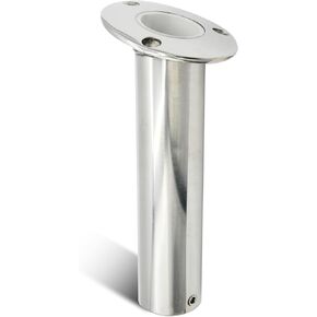 Vinland Marine 316 Stainless Steel Cast Heavy Duty 15°, 30°, 90° Angled Flush Mount Rod Holder with Drain, Boat Rod Holders, Pontoon Rod Holder, Fish Rod Holder, Cannon Rod Holders, Fishing