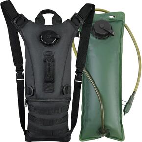 Zavothy Tactical Molle Hydration Backpack with 3L Water Bladder Water Backpack Hydration Pack for Cycling Running Biking Hiking Backpack Black