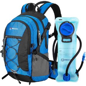 MIRACOL 18L Hydration Backpack with 2.5L BPA Free Water Bladder: Large-Capacity Hydration Pack with 2 Waist Pouch Insulated Water Backpack - for Hiking Running Biking Camping Hunting