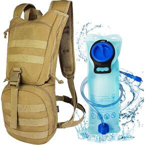 Tactical Molle Hydration Backpack Pack, Military Insulated Water Backpack with 3L Water Bladder for Hiking Running Biking Cycling