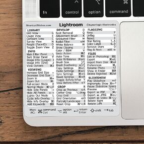 SYNERLOGIC Adobe Lightroom Quick Reference Keyboard Guide Shortcut Sticker, No-Residue Adhesive, Durable Vinyl, Compatible with Any MacBook or PC, Size 3.25x3.25inch White