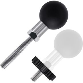 Mount Base with 1/4-20 Hole Hex Post and 1" Ball Adapter Compatible with RAM Mounts B Size 1 Inch Ball Double Socket Arm, 2 Sizes of 1/4"-20" Threaded Stud for GPS Cameras Motion Sensors
