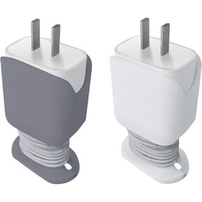 2PK 2 in 1 Silicone Charger Sleeve Protector and Cord Wrap for iPhone Power Adaptor Case, Snap Back Charger Winder Compatible with 18W and 20W Charger - 1.65 x 1.1 inches (Charger Not Included) (2)