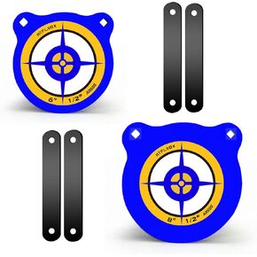 Atflbox AR500 Steel Target for Shooting, 1/2 inch Thick Metal Target with Rubber Strap Mounting Kit, High Caliber Gong Silhouette Metal Target for Precision Shooting