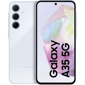 SAMSUNG Galaxy A35 5G + 4G LTE (128GB + 8GB) (Tmobile Mint Tello & Global) Unlocked GSM SM-A356E/DS 6.6" 120Hz 50MP Triple + (25W Wall Dual Charger) (Awesome Iceblue 1 Year Latin America)