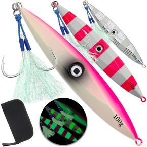 Fishing Jigs Vertical Saltwater Jigs Vertical Jigging Spoon Fishing Tuna Lures Boat Fishing Artificial Lures for Tuna, Grouper, Dogtooth, Snapper, Bass, Salmon/60g, 80g,120g