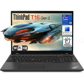 Lenovo ThinkPad T16 Gen 2 16" FHD+ Business Laptop Computer, Intel 10-Core i5-1335U (Beat i7-1255U), 16GB DDR4 RAM, 512GB PCIe SSD, WiFi 6E, Bluetooth 5.3, Backlit Keyboard, Windows 11 Pro, AZ-XUT