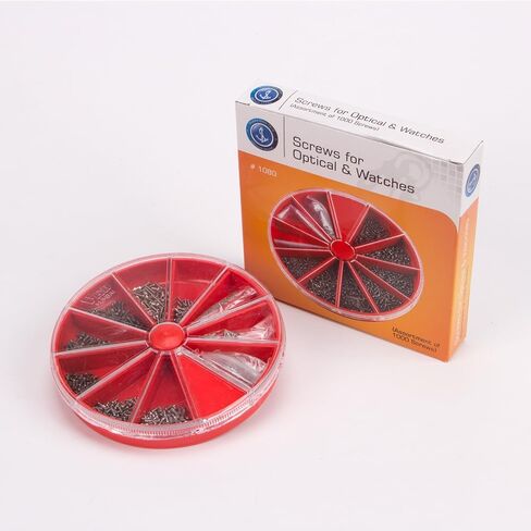 1000 قطعة/المجموعة/مجموعة مسامير مشقوقة مسامير ساعة براغي بصرية مجموعة مسامير مسطحة متقاطعة مع صندوق تخزين in Kuwait