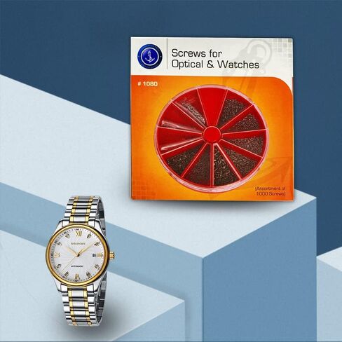 1000 قطعة/المجموعة/مجموعة مسامير مشقوقة مسامير ساعة براغي بصرية مجموعة مسامير مسطحة متقاطعة مع صندوق تخزين in Kuwait